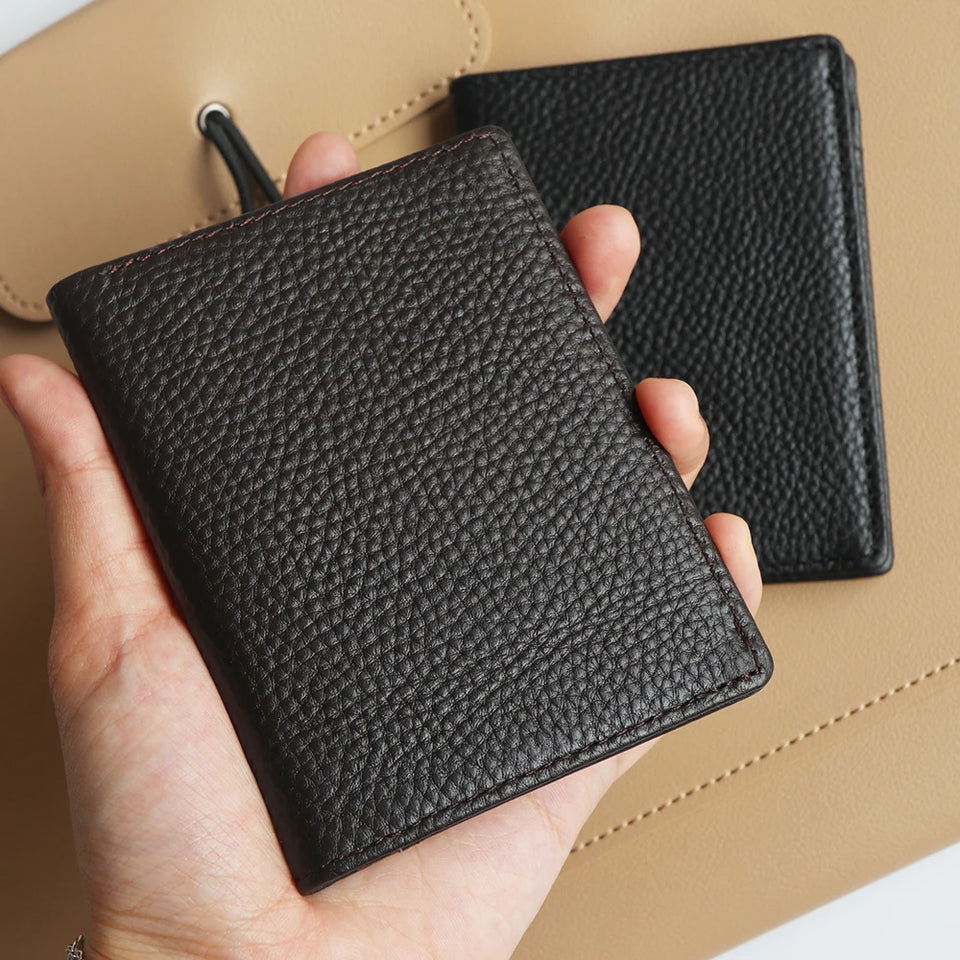 Custom Engraved Leather Card Holder - Personalized Business Wallet for Men