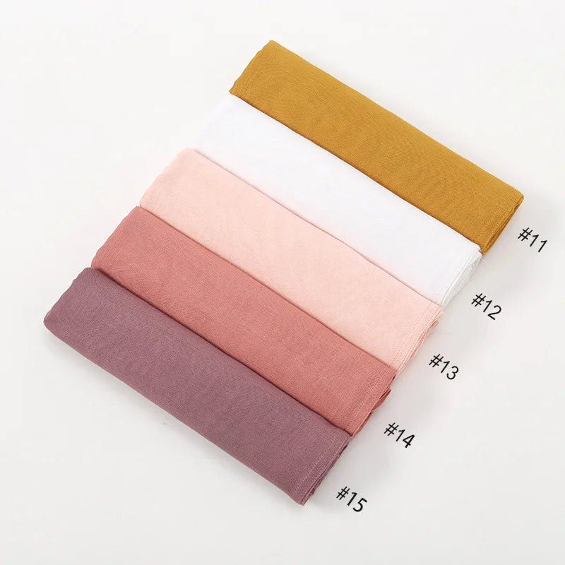Premium Cotton Rayon Modal Hijab - Large 190x85cm Islamic Headscarf for Women