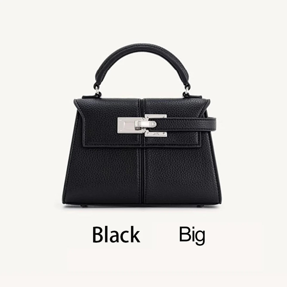 Trapezoidal Leather Handbag for Women - Versatile Tote Style
