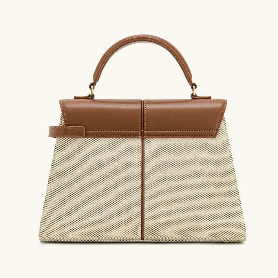 Trapezoidal Leather Handbag for Women - Versatile Tote Style