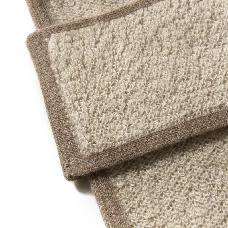 Through-Hole Cashmere Scarf - Knitted Neck Warmer Cowl for Autumn/Winter