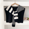 Preppy Striped Knitted Scarf - High-Grade Office Shawl for Air-Conditioned Spaces