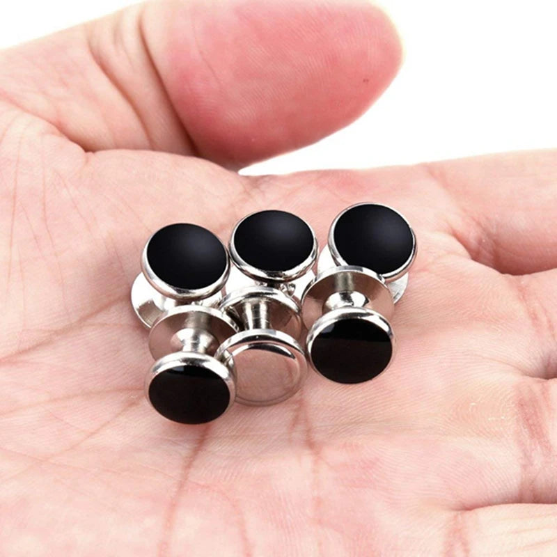 Complete Tuxedo Accessories Set - 2 Cufflinks & 6 Studs for Formal Occasions