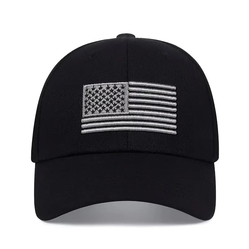 Embroidered USA Flag Baseball Hat - Men's Outdoor Sports Cap