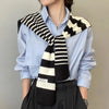 Preppy Striped Knitted Scarf - High-Grade Office Shawl for Air-Conditioned Spaces