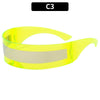 Cyber Punk Rimless Sunglasses - Y2K Futuristic Wrap-Around for Women