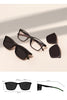 Rectangular Frame Sunglasses - Large Size with Clip-On Design & Spring Hinges