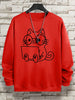 Gentleman Cat Print Men's Hoodie - Hip Hop Streetwear Pullover Sweatshirt