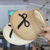Large Brim Straw Sun Hat & Bag Set - Girls' Summer Beach Visor with Bowknot