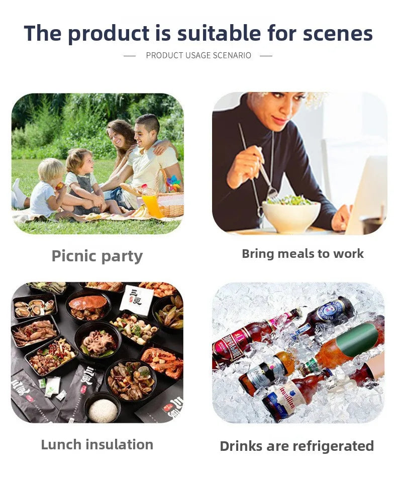 Cationic Waterproof Lunch Bag - Insulated Thermal Tote with Thickened Cooler Design