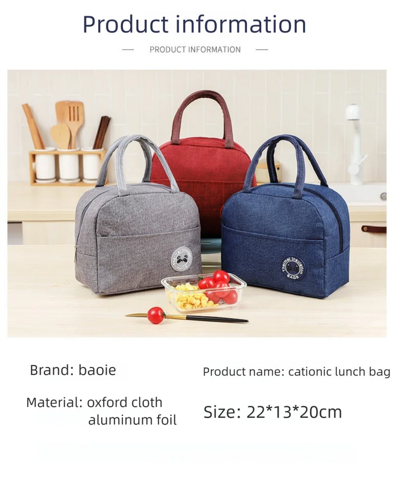 Cationic Waterproof Lunch Bag - Insulated Thermal Tote with Thickened Cooler Design