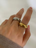 Unisex Minimalist Wide Band Rings - Gold Silver Plated Stainless Steel