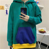 Loose Fit Frog Hoodie - Men's Plus Size Korean Style Fleece Lined Pullover