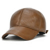 Adjustable Men's Genuine Cowhide Leather Baseball Cap - Fall Winter Sports Hat