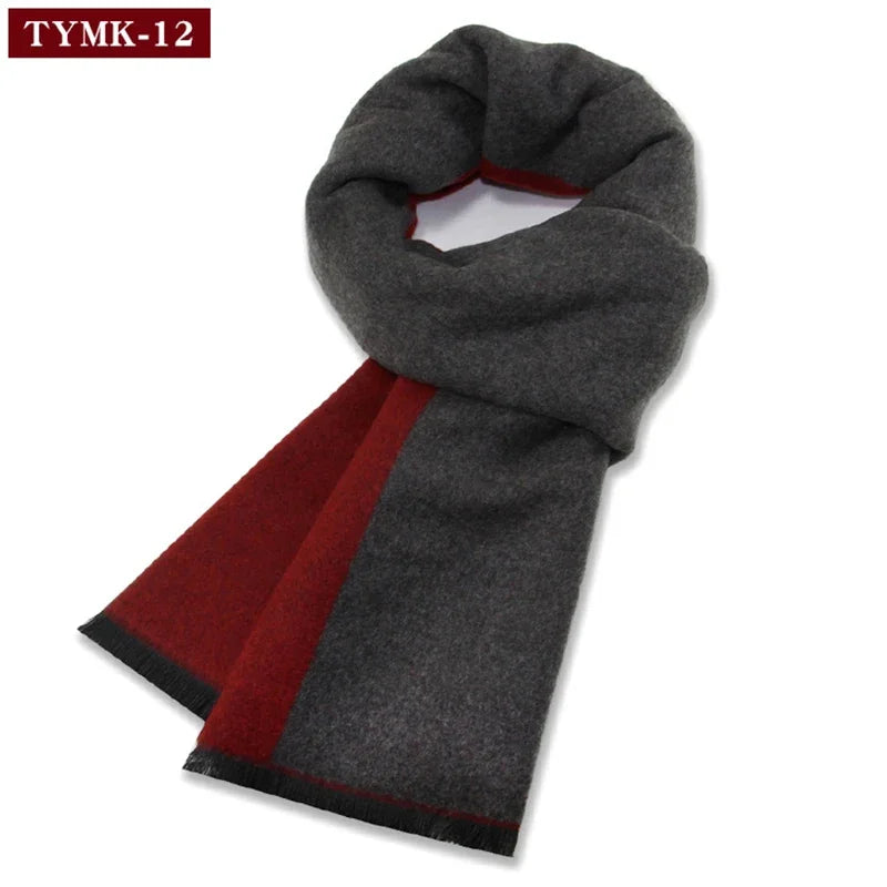 Luxury Men's Cashmere Scarf - Winter Wool Plaid Muffler Perfect for Gifts