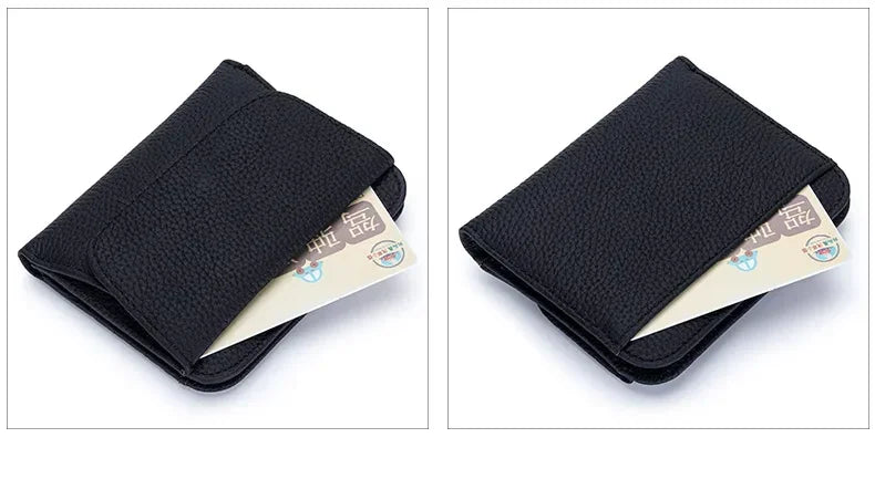 Women's Leather Wallet - Small Folding Purse with Multiple Compartments