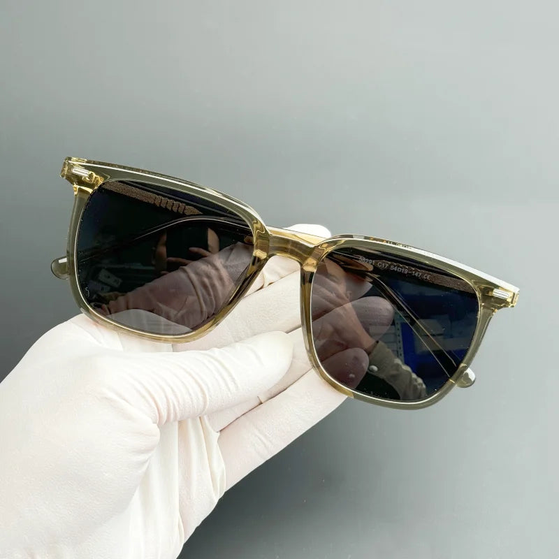 Retro Brown Square Sunglasses - Outdoor UV Protection & Prescription Ready