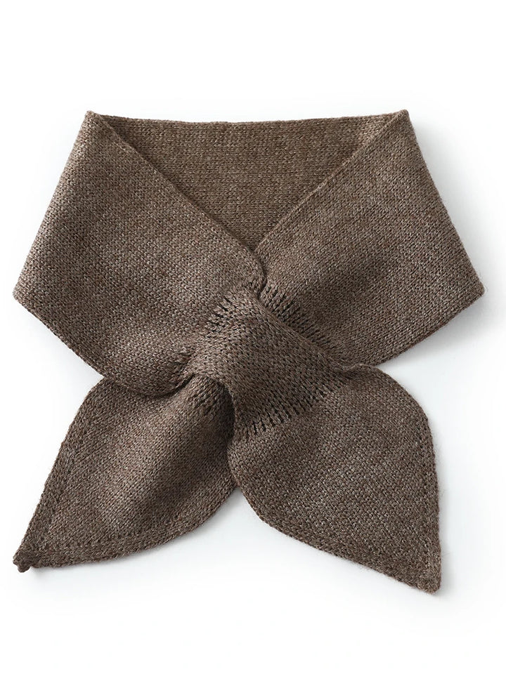 Wool Knit Neck Warmer for Women - Bow Tie Style Winter Scarf with Loop Design