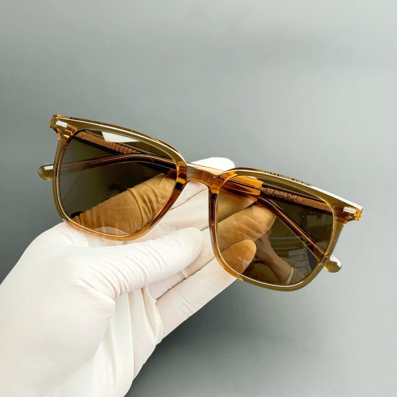 Retro Brown Square Sunglasses - Outdoor UV Protection & Prescription Ready