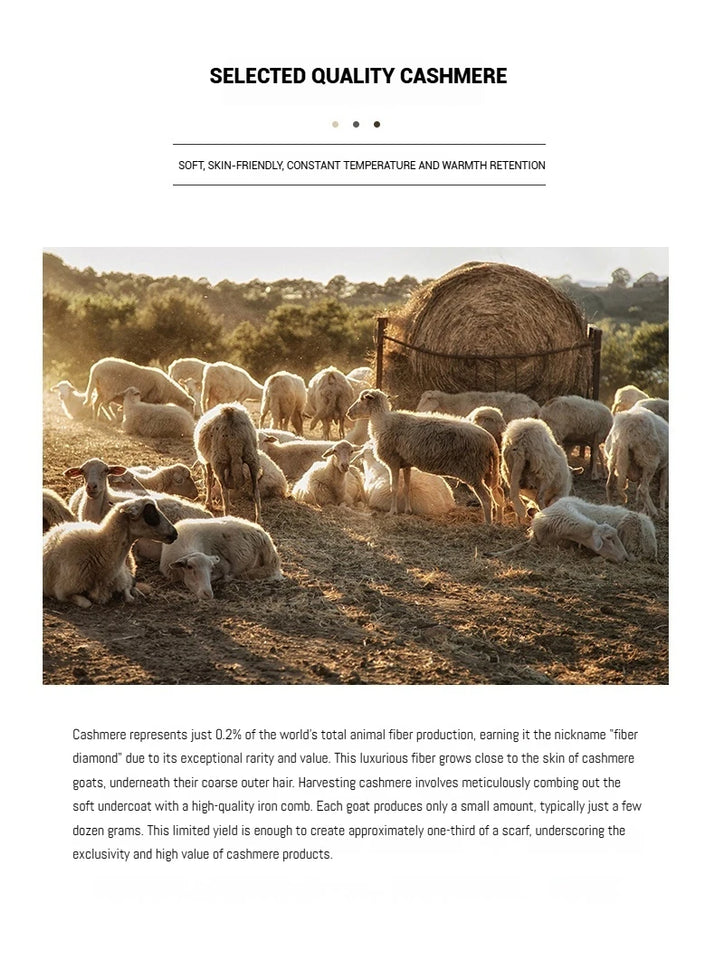 Through-Hole Cashmere Scarf - Knitted Neck Warmer Cowl for Autumn/Winter