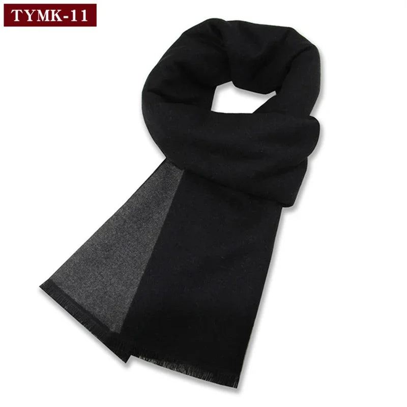 Luxury Men's Cashmere Scarf - Winter Wool Plaid Muffler Perfect for Gifts