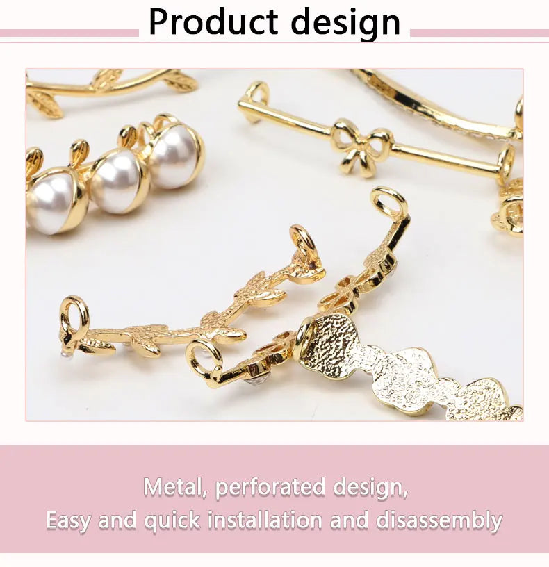 Luxury Pearl Shoe Charm - Vintage Rhinestone Shoelace Buckle Accessory