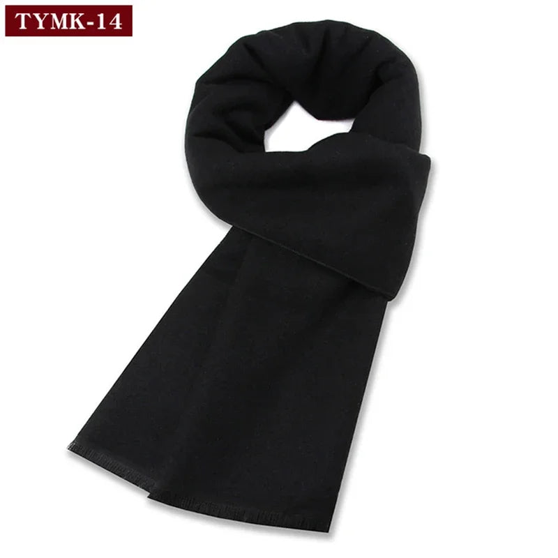 Luxury Men's Cashmere Scarf - Winter Wool Plaid Muffler Perfect for Gifts