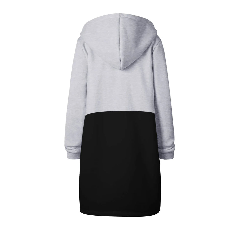 Y2K Long Sleeve Hoodie for Women - Versatile Color Block Zip Sweatshirt