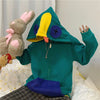 Loose Fit Frog Hoodie - Men's Plus Size Korean Style Fleece Lined Pullover