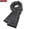Luxury Men's Cashmere Scarf - Winter Wool Plaid Muffler Perfect for Gifts
