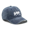 Washed Cotton Snapback Cap - Forest Bear Distressed Baseball Hat