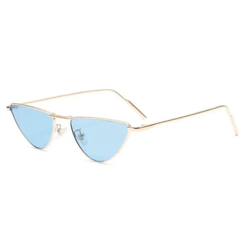 Women's Cat Eye Sunglasses - Luxury Metal Triangle Design with UV400 Protection