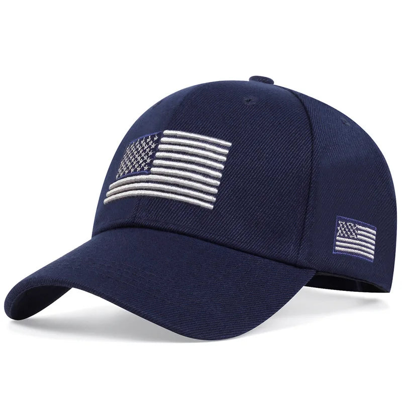 Embroidered USA Flag Baseball Hat - Men's Outdoor Sports Cap
