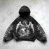 Men's Harajuku Wing Print Hoodie - Y2K Punk Street Style