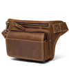 Men's Leather Crossbody Bag - Multi-Function Waist Bag for Sports & Casual Wear