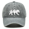 Washed Cotton Snapback Cap - Forest Bear Distressed Baseball Hat