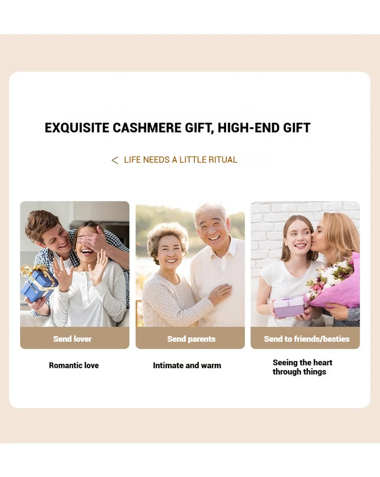 Through-Hole Cashmere Scarf - Knitted Neck Warmer Cowl for Autumn/Winter