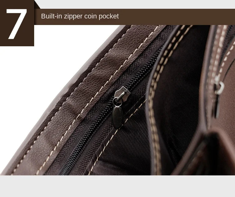 Secure Men's Wallet - PU Leather Card Holder with Hasp & Multiple Compartments