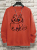 Gentleman Cat Print Men's Hoodie - Hip Hop Streetwear Pullover Sweatshirt