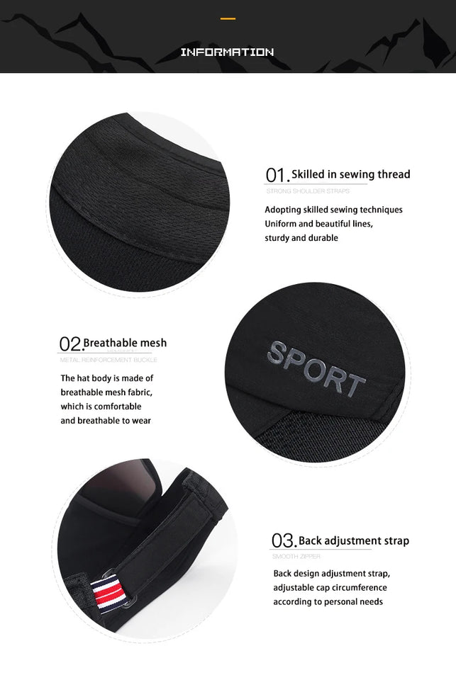 Adjustable Visor Sun Hat - UV Protection Sports Cap for Men & Women