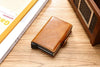 RFID Blocking Men's Card Holder - Secure Aluminum Wallet with Leather Cover