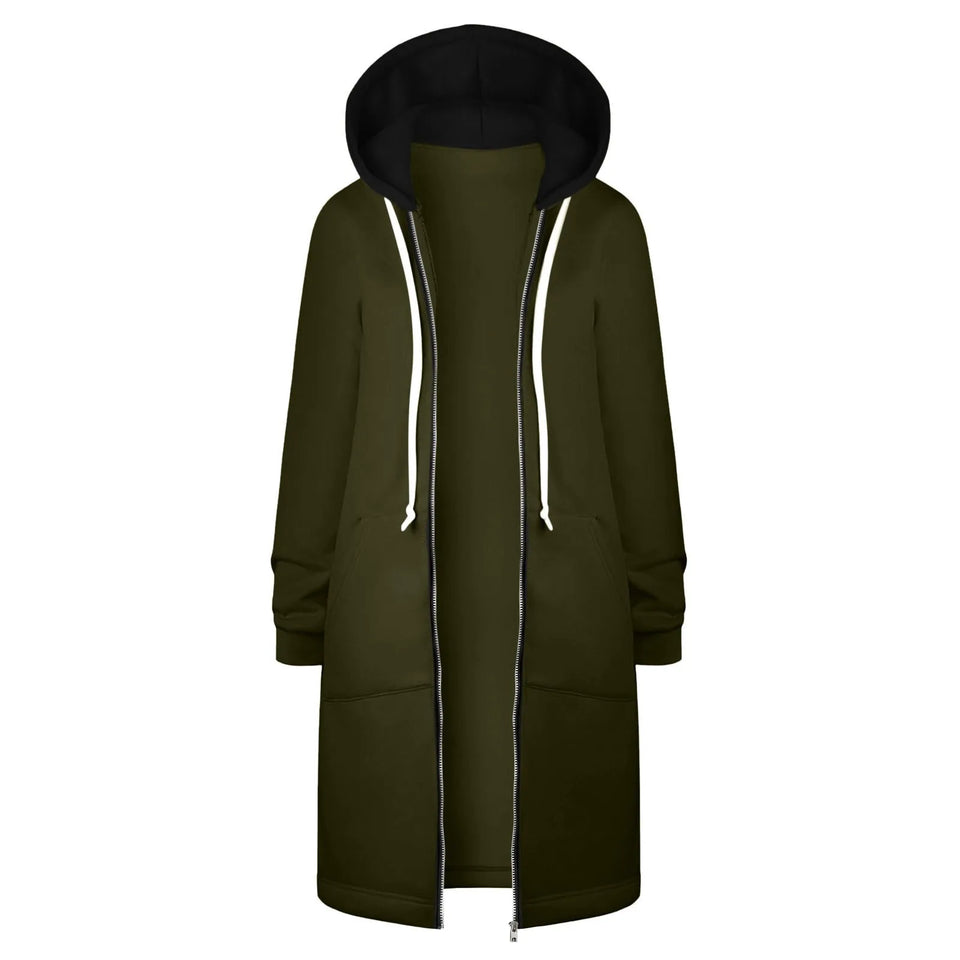 Y2K Long Sleeve Hoodie for Women - Versatile Color Block Zip Sweatshirt