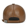 Adjustable Men's Genuine Cowhide Leather Baseball Cap - Fall Winter Sports Hat