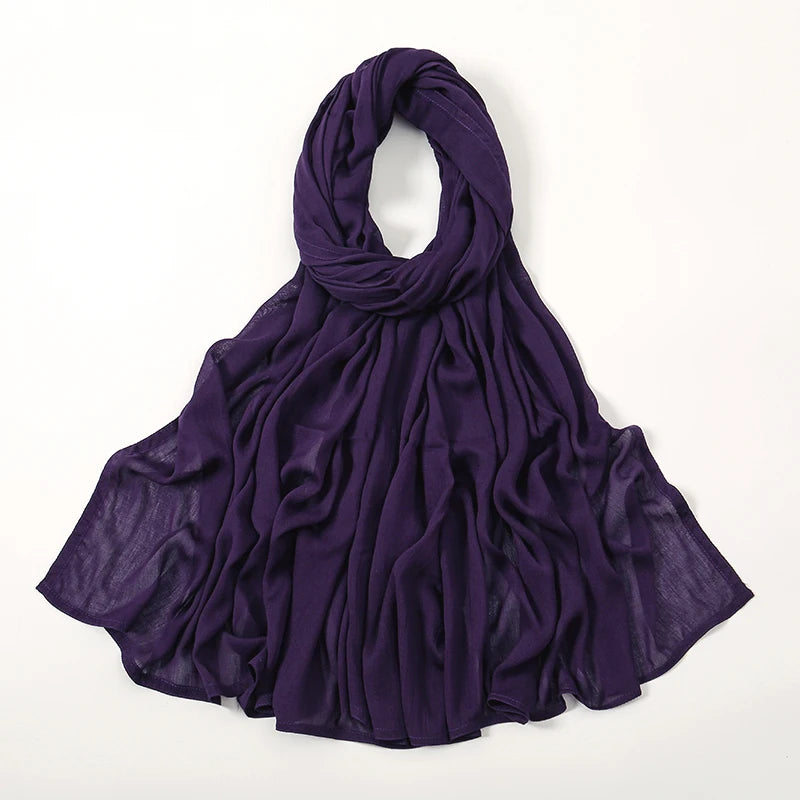 Premium Cotton Rayon Modal Hijab - Large 190x85cm Islamic Headscarf for Women