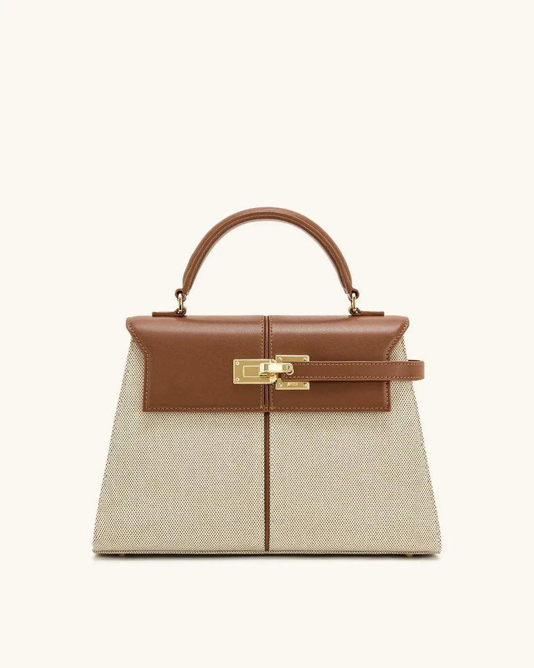 Trapezoidal Leather Handbag for Women - Versatile Tote Style