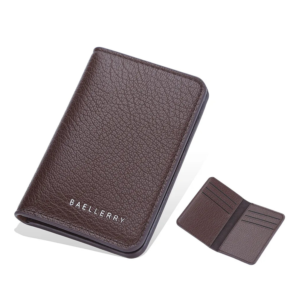Minimalist Men's Wallet - Slim PU Leather Front Pocket Card Holder
