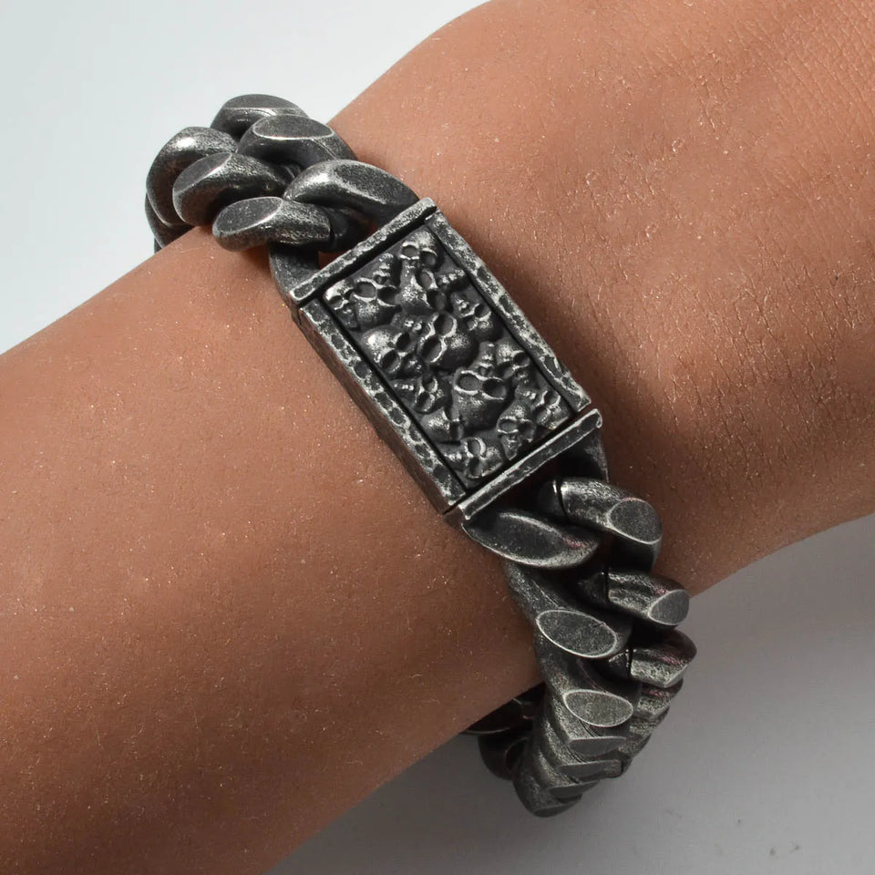 Gothic Punk Skull Bracelet - Trendy Stainless-Steel Bangle