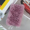 Real Rex Rabbit Fur Scarf - Women's Handmade Knit Cowl & Headband for Winter