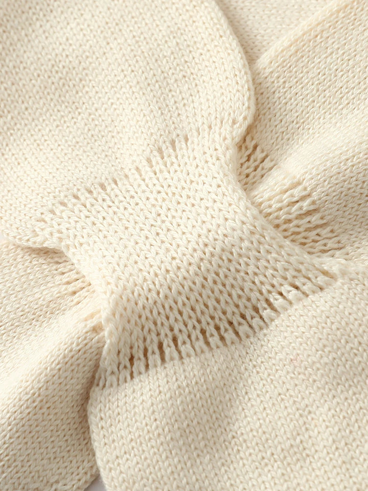 Wool Knit Neck Warmer for Women - Bow Tie Style Winter Scarf with Loop Design