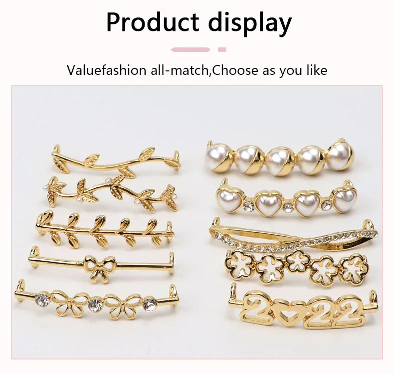 Luxury Pearl Shoe Charm - Vintage Rhinestone Shoelace Buckle Accessory